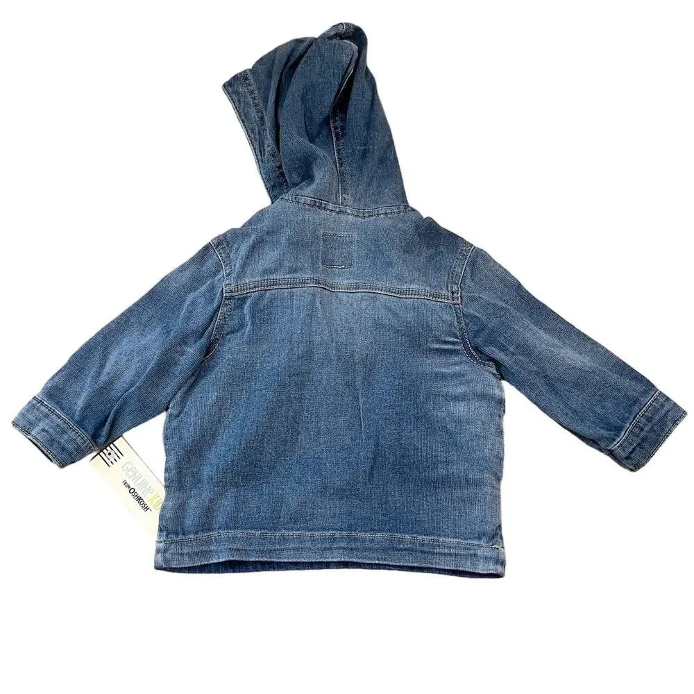 NEW Oshkosh Denim Pullover Hoodie 18 Months Medium Wash